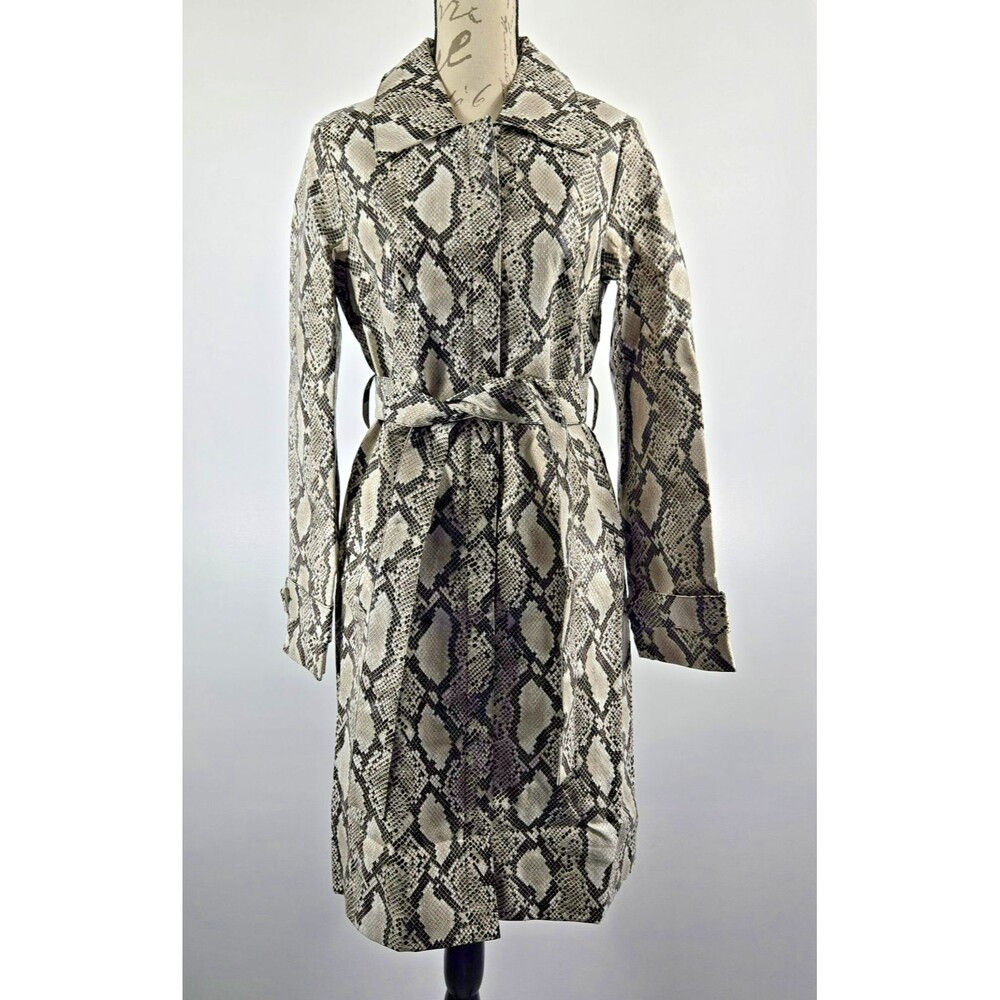 Choosy Size Small Elizabeth Faux Snakeskin Belted Trench Coat NWT
